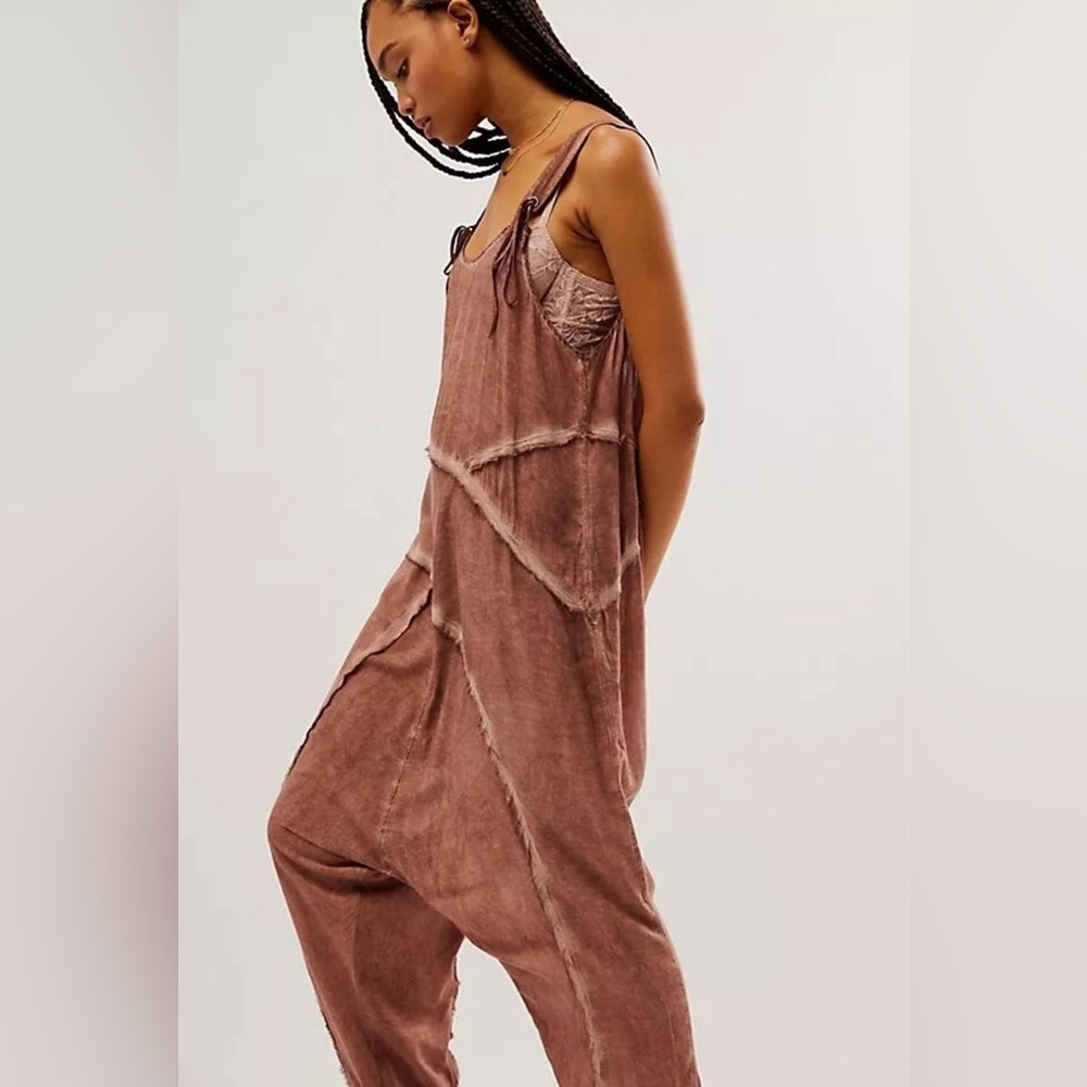 Free People lightweight Overall Oversized Jumpsuit, XS NWOT